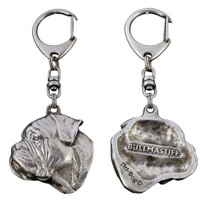 Bullmastiff – Silver-plated Key Ring with a Dog In a Gift Box, Handbag Decoration |