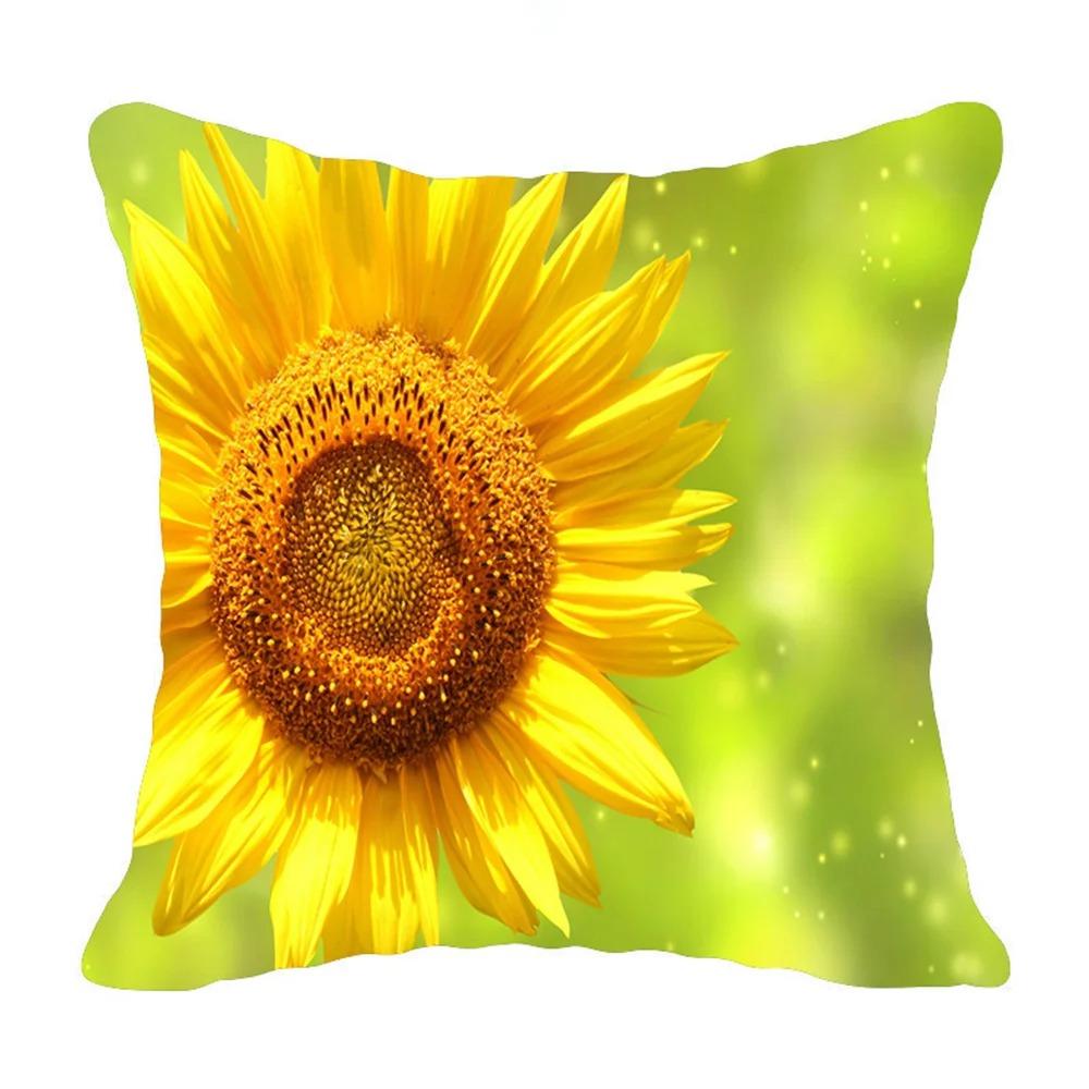 Подсолнух Принт Наволочка Офис Гостиная Дом Наволочка Украшения для Машины