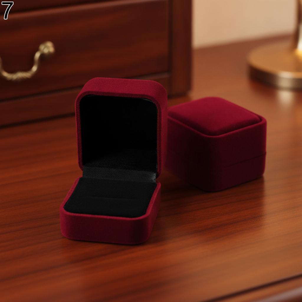 Velvet Jewelry Box For Women Necklace Ring Earrings Organizer Holder Travel Portable Square Lid Open Jewelry Storage Case Gift