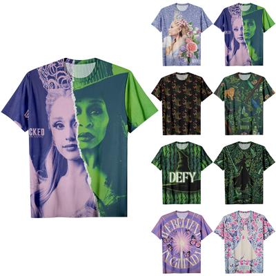 Модная рабочая одежда с коротким рукавом и круглым вырезом, принтованные топы для женщин, летние топы