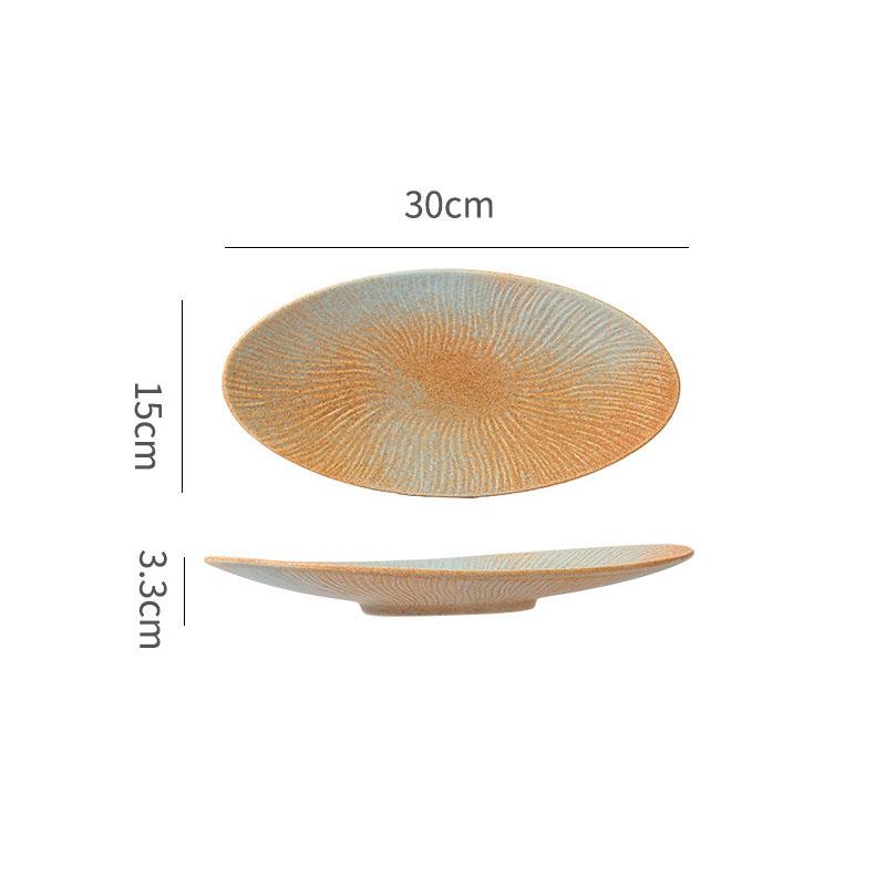 Винтажная креативная керамическая тарелка для обеда, десертная тарелка, тарелка для закусок, тарелки для сашими, суши, стейков, фирменная посуда для ресторана
