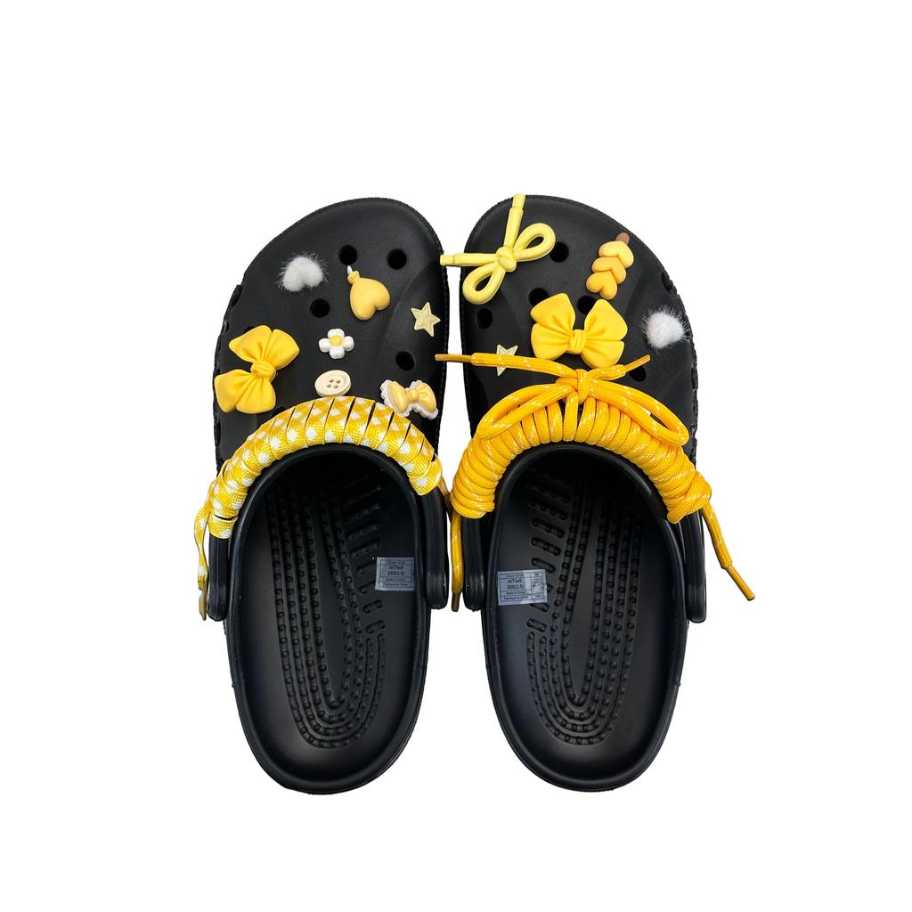 Crocs Baya EVA bow is sweet and cute casual and versatile comfortable hole shoes women's black