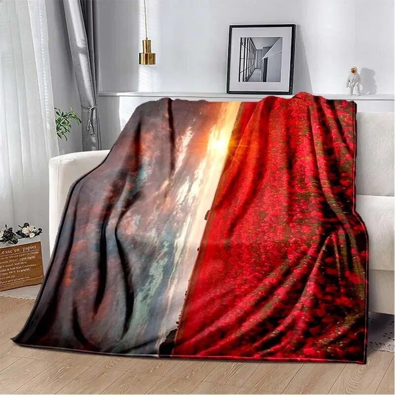 Легкое фланелевое одеяло с рисунком красной розы, теплое мягкое уютное одеяло для домашнего декора, подарок на день рождения на все времена года, одеяло