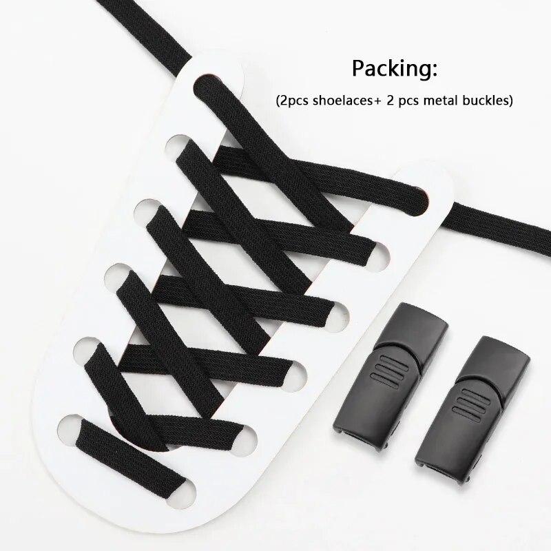 1Pair Magnetic Elastic Laces Sneakers Shoelaces Lock No Tie Shoe Laces Without Ties Double-layer Kids Adult Shoes Accessories