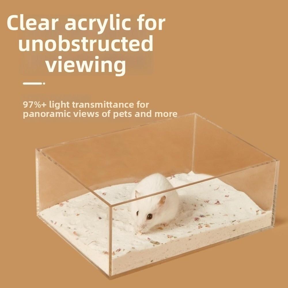 Anti-spill Hamster Sand Bath Container Transparent Small Pet Bath Container Small Pet Supplies