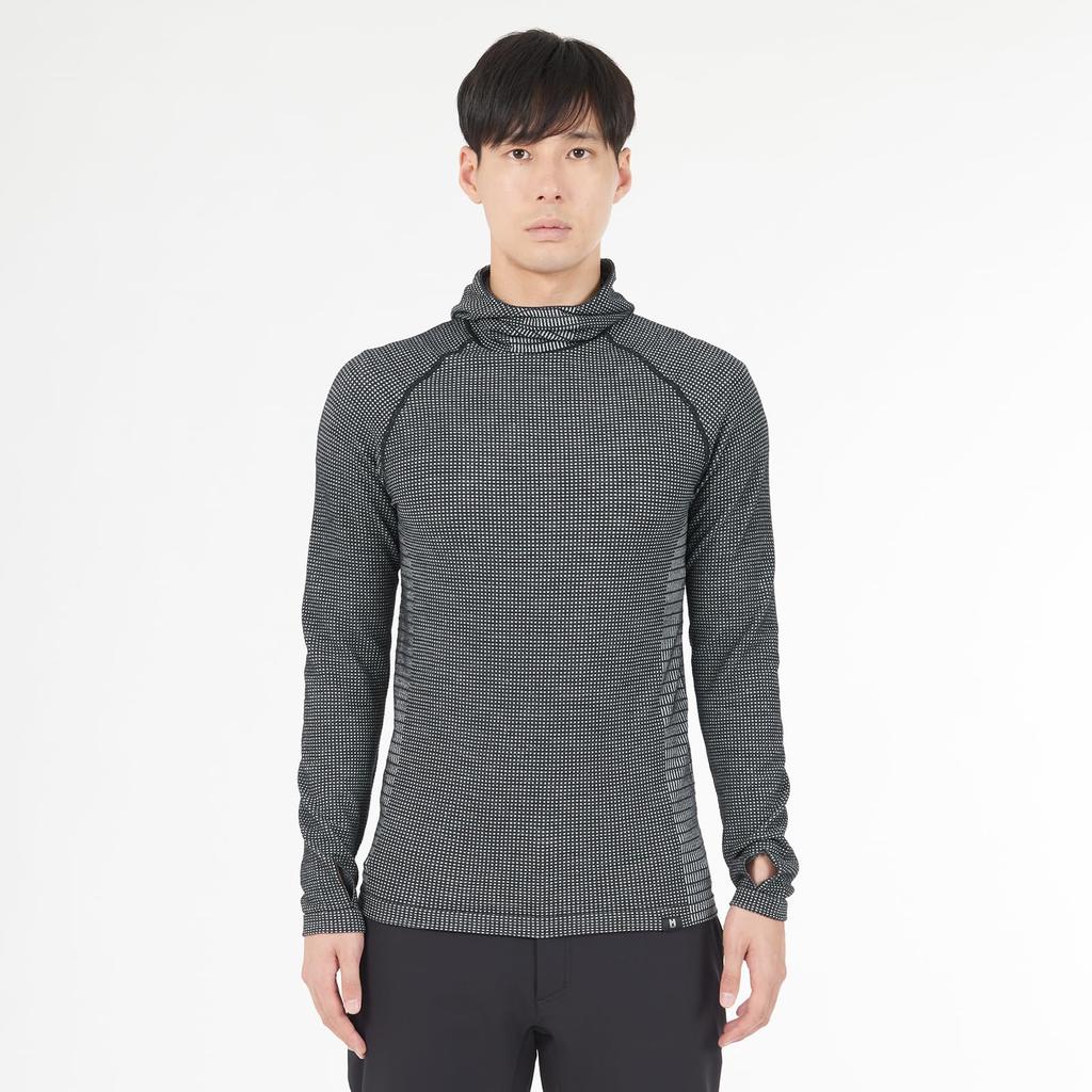 Толстовка с капюшоном из вафельной шерсти для холодной погоды MIV01904 [Millet] для мужчин, цвет черный-нуар (НОВЫЙ ЛОГОТИП) С-М