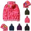 Ape Popular Mens Shark Jaw Camo Full Zipper Hoodie Sweats Jacket Coat