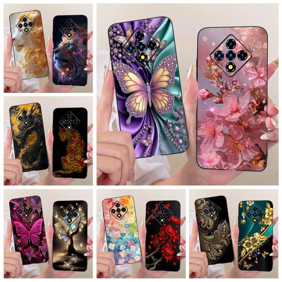 Чехол для Infinix Zero 8 X687 Стильные Цветы Бабочки Рисованный Чехол Мягкий Тонкий Чехол для Телефона Для Infinix Zero 8i Zero8 i X687B Сумки