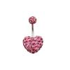 Fashion Stainless Steel Heart Belly Button Nail Piercing Fake Belly Button Ring Body Jewelry For Women