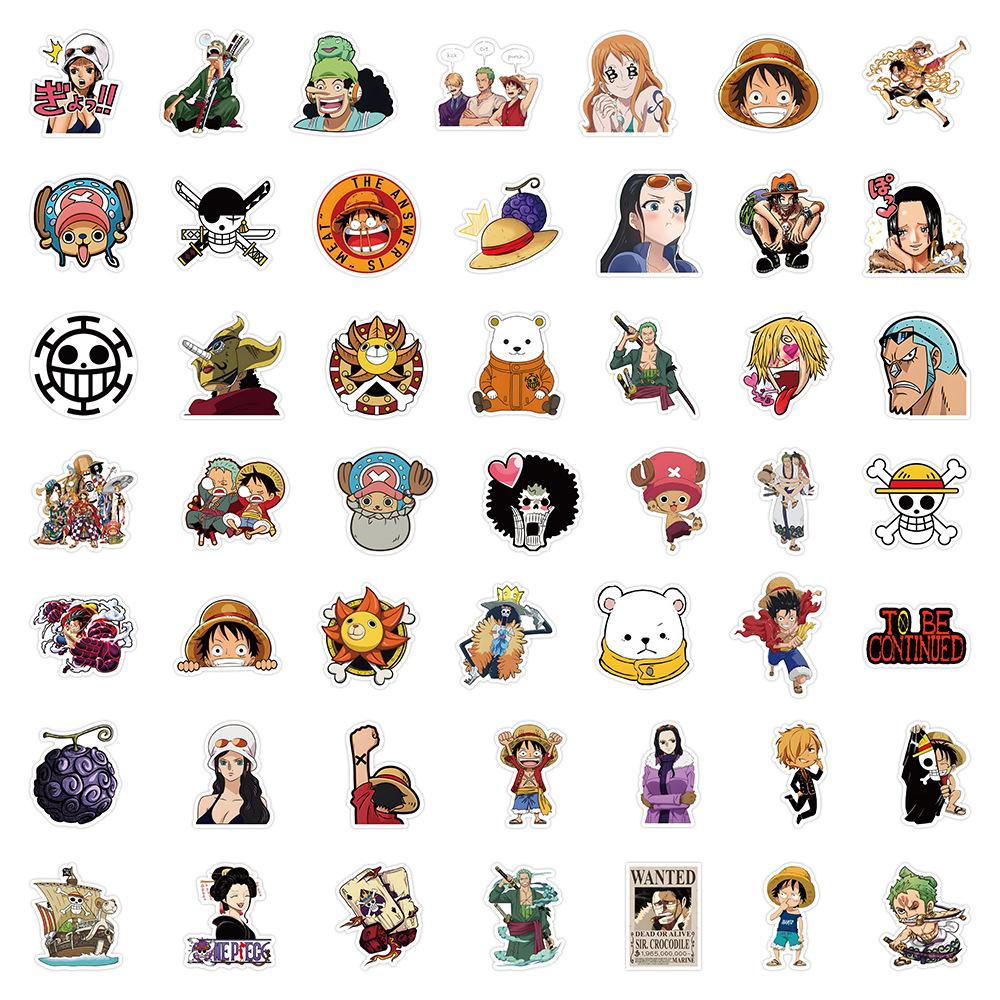 10/50 шт. Наклейки Аниме One Piece Мультяшные Луффи Зоро Чоппер Декали Водонепроницаемые DIY Блокнот Мотоцикл Скейтборд Телефон Шлем
