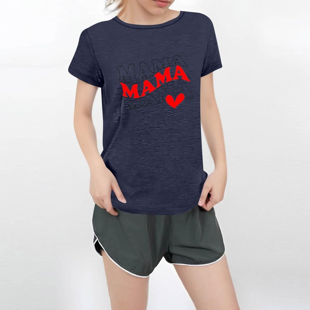 Женская повседневная футболка с круглым вырезом и короткими рукавами с принтом