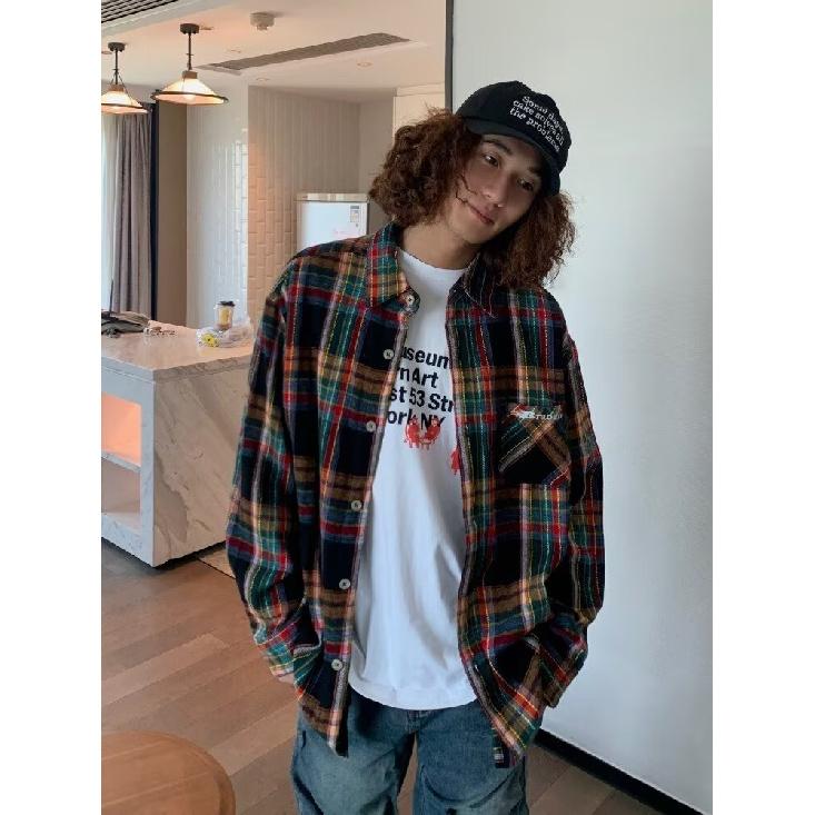 Рубашка с длинным рукавом с буквенным принтом 2024 года в японском стиле в стиле Гонконга, свободная рубашка для мальчиков, летнее модное универсальное повседневное пальто