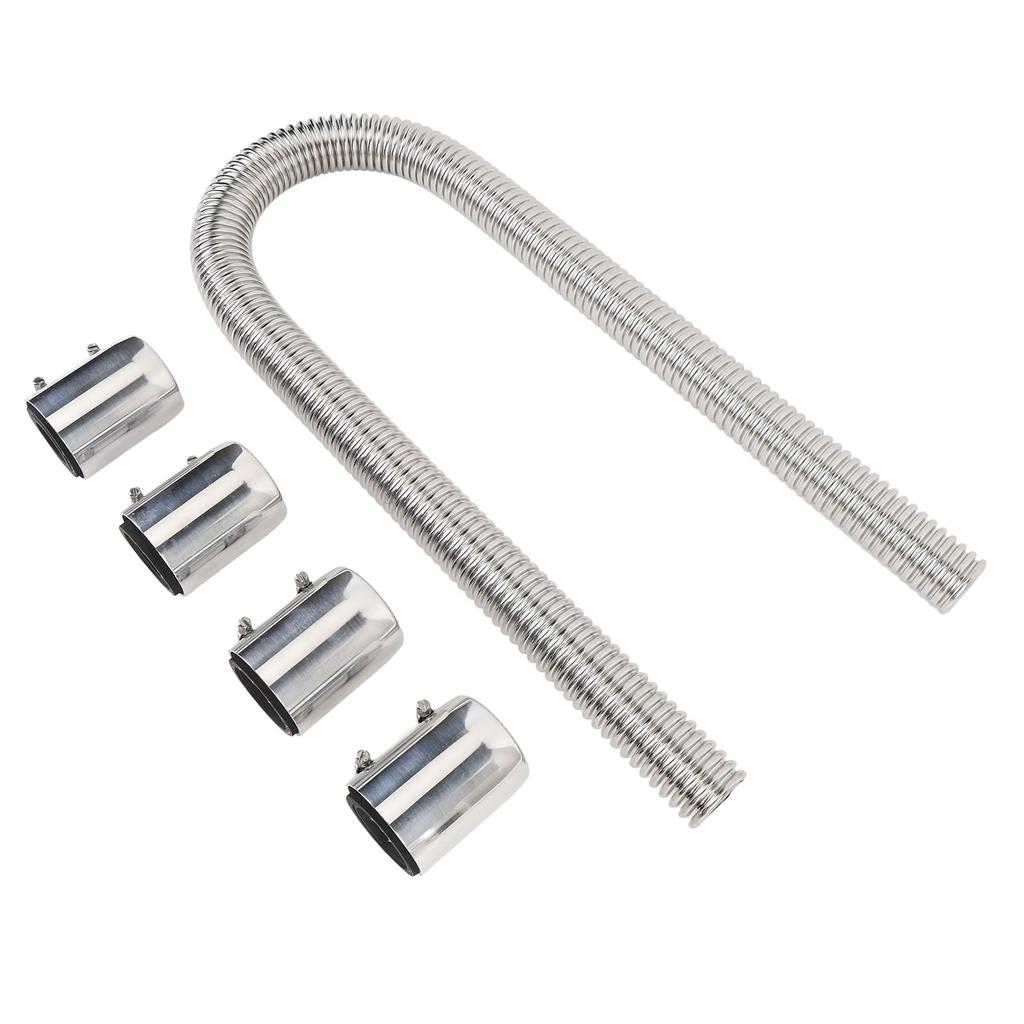 Radiator Flexible Coolant Water Hose Kit with Cap Clamp Stainless Steel 48 Inch Universal Engine Cooling Water Hose Kit