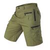 Men Cropped Pants with Multi-Pockets Design Mid-rise Button Zipper Fly Straight Leg