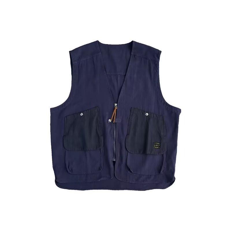 Мужской ретро-жилет CityBoy в японском стиле с несколькими карманами - функциональный дизайн без рукавов на молнии