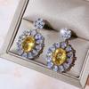 Luxury Women Earrings for Shiny High-quality AAAA Shiny Zircon Earrings Full Drill Flower Jewelry Women's Silver Plated Earring