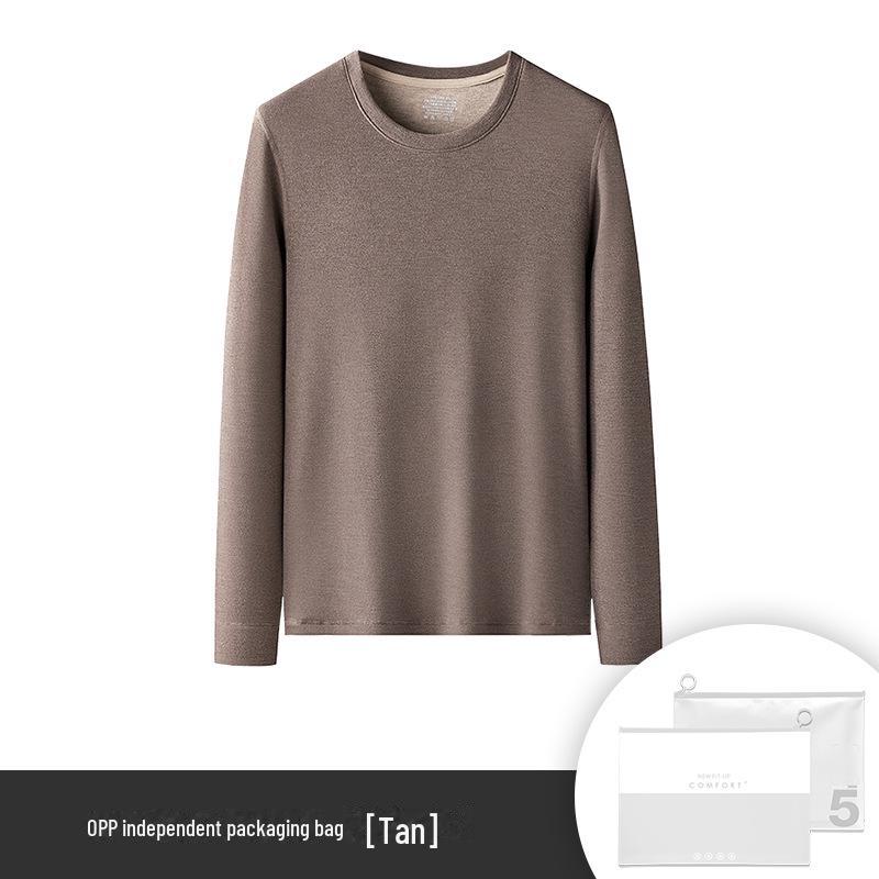 Мужская терморубашка из шелка и шерсти с полувысоким воротником и флисовой подкладкой