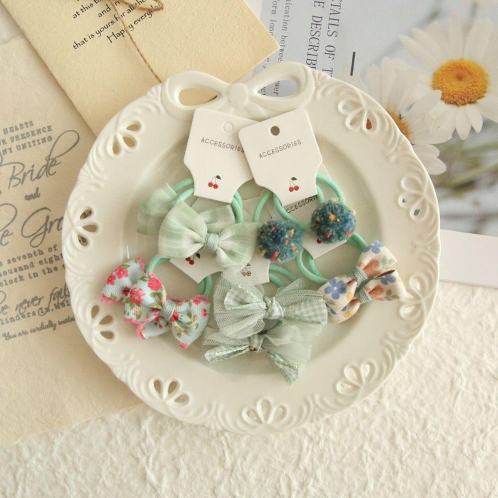 10 шт. милые эластичные резинки для детей, девочек, банты, цветочные головные уборы, резинки для волос, банты