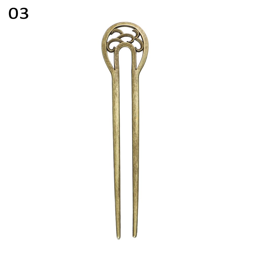 Styling Tools Hair Accessories Alloy U-shaped Hairpin Hairpin  Double Wavy Flower Metal Hair Stick