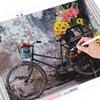 5d Алмазная картина Велосипед с квадратными камнями Цветочный домашний декор Алмазная вышивка