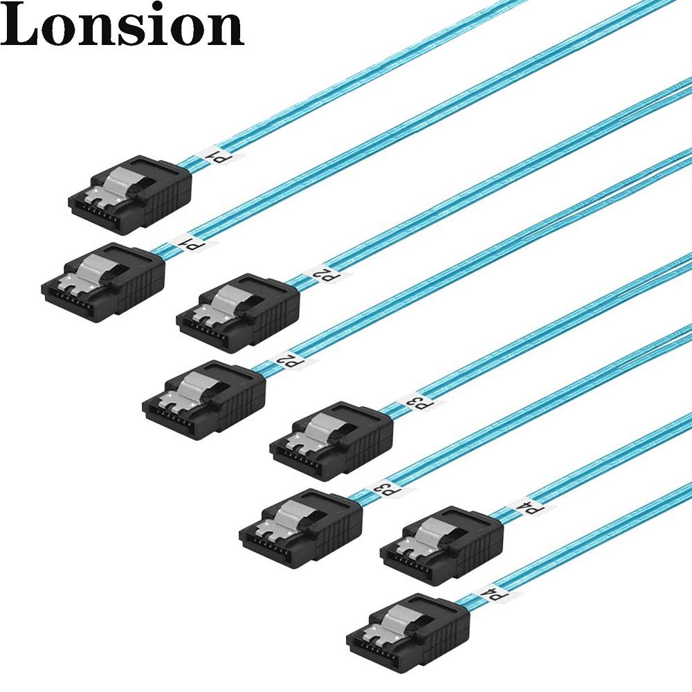 Плетеный кабель для жесткого диска 4x SATA на 4x SATA 4.0 180°