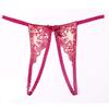 Embroidered Open Bust Open Crotch Garter Belt and Stockings Sexy Lingerie Set [ONE LADY] Women's Bra, T-Back, (Pink, M)