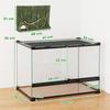 Reptile Glass Terrarium With Stone Background Front Ventilation Escape Proof Knob Lock 50 X 30 X 35 Cm Black
