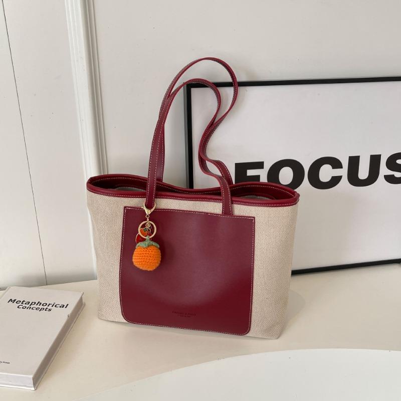 Холщовая сумка большой вместимости для женщин. Новинка 2024 года, осенне-зимняя повседневная универсальная текстурированная сумка через плечо для классных поездок на работу.