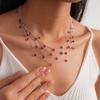 Multi Layer Water Drop Shining Choker Light Luxury Rhinestone Jewelry  Banquet