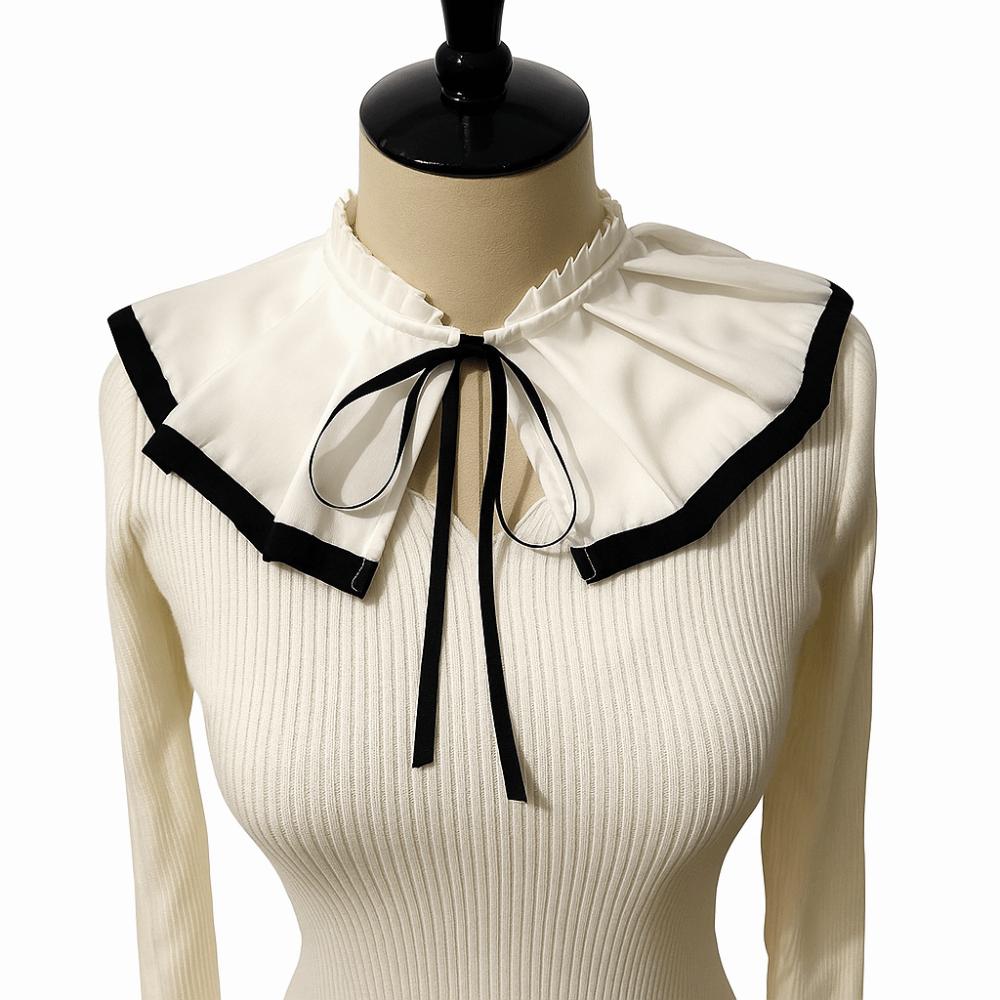 Pleated Design Lolita Fake Collar Retro Style Clown Costume Shawl Lolita Lapel Cape Costume Party