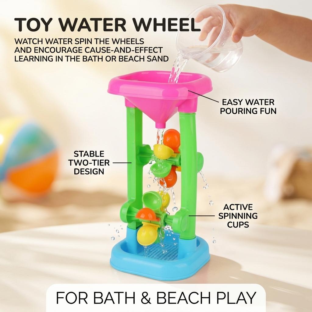 Kids Beach Toy Set Sand Timer And Water Wheel Combination Suitable For Multiple Sand Materials