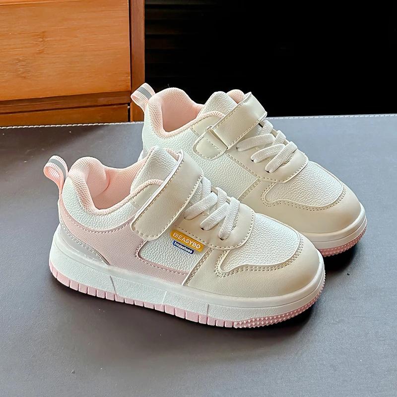 2024 Детская повседневная обувь для девочек, осень, новая мода, корейский стиль, мягкая подошва, нескользящая, дышащая, модная, универсальная обувь