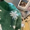 Winter New Cute Print Loose Christmas Pullovers Sweater Women Tops O Neck Long Sleeve Vintage Knitted Sweater Woman Casual Fashion Lady Jumpers 25513
