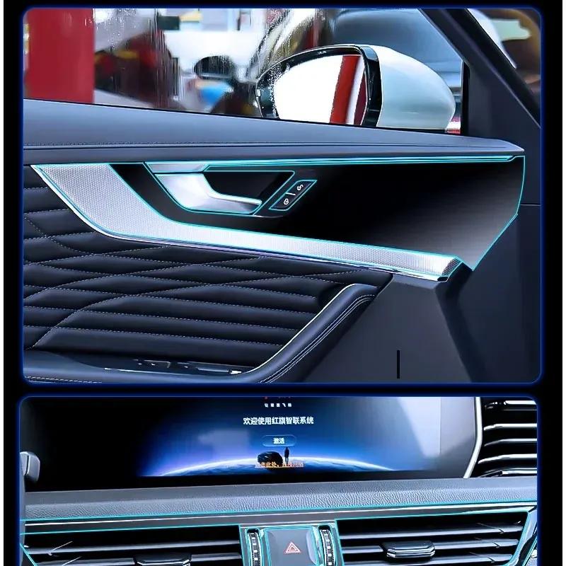 For Hongqi H7 HS7 Car Interior Decoration Central Gear Panel Control Film Interior Accessories TPU Transparent Protector Film