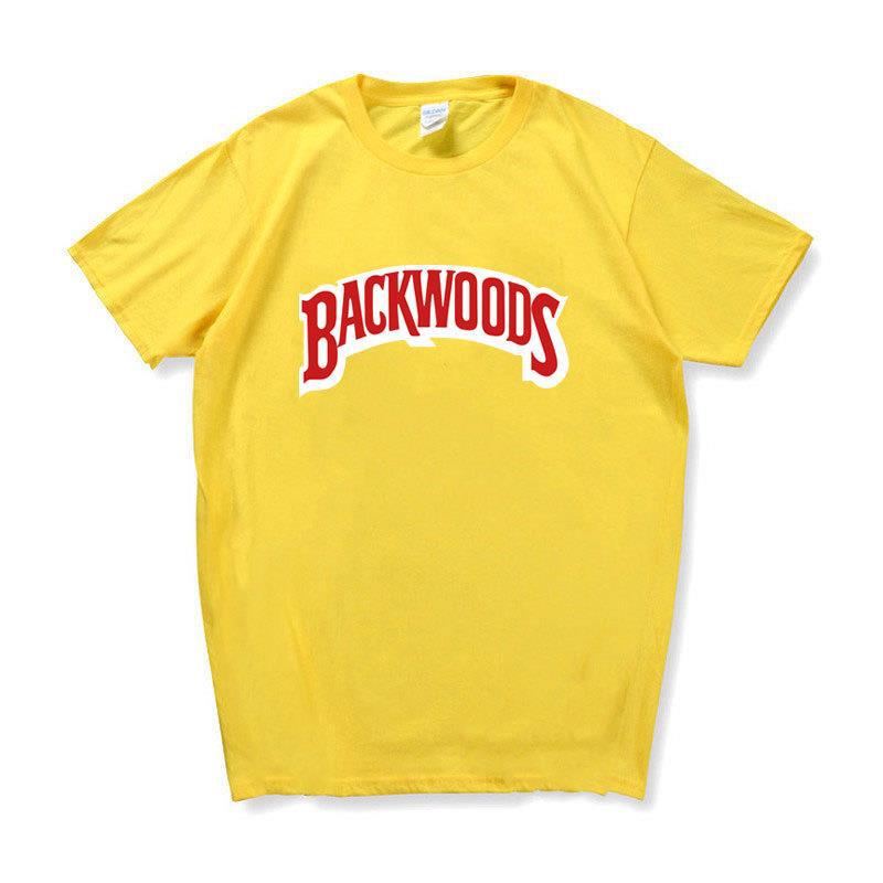 Хит продаж Футболки с коротким рукавом Backwoods с принтом букв для мужчин и женщин Взрыв желаний