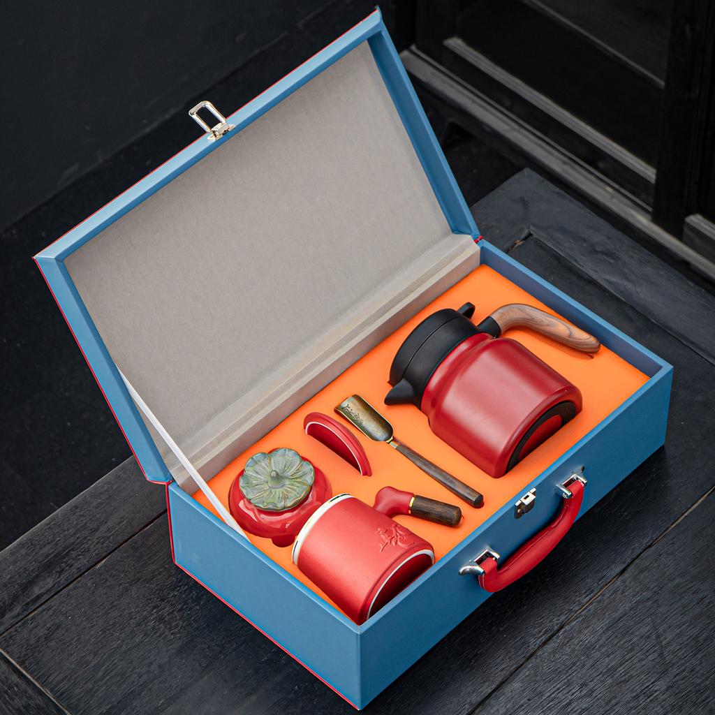 Corporate Anniversary Team Building Send Customers Souvenirs Souvenirs Braised Pot Tea Set Business Gift Set