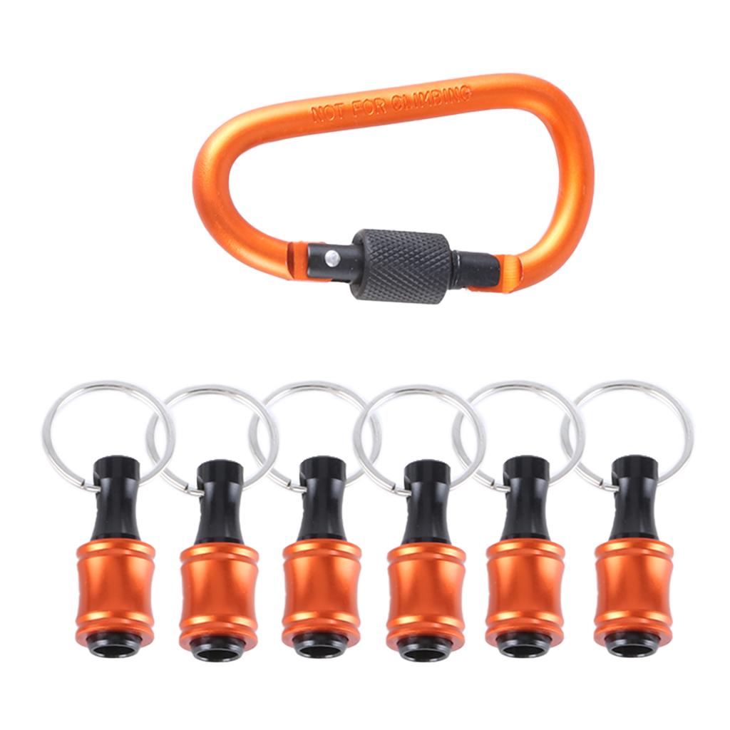 6Pcs 1/4inch Hex Shank Screwdriver Bit Holder Extension Rod Keychains Screw Adapter Drill Portable Handheld Bit Holder