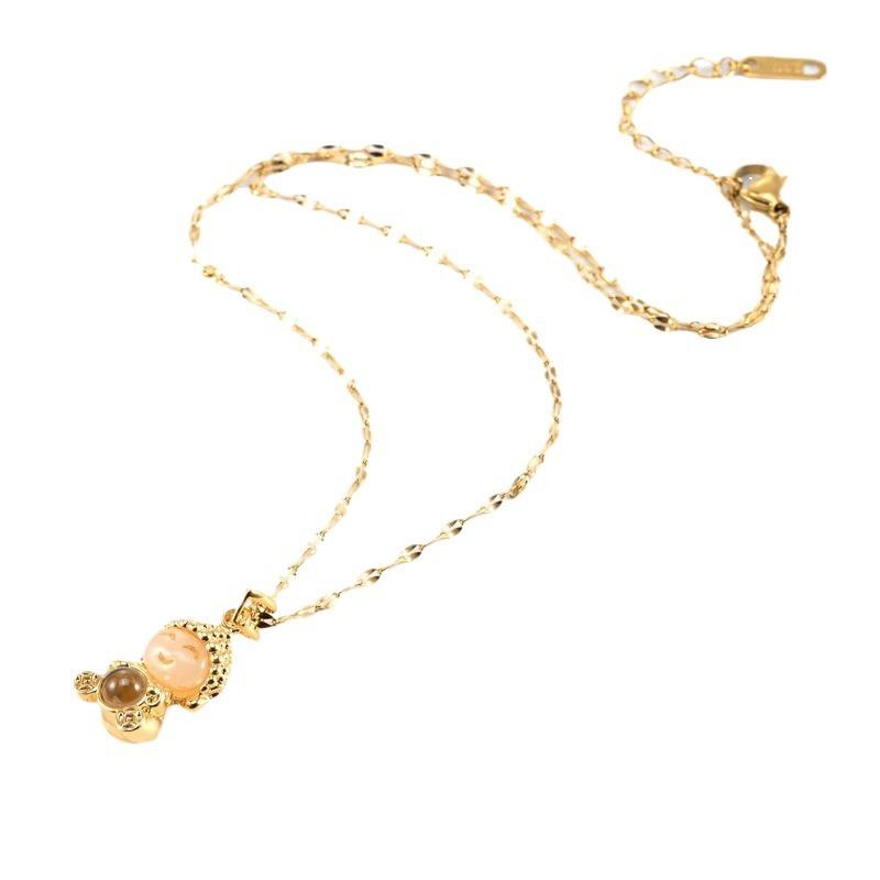 Подвеска Сяомэн Будда Проекционное Ожерелье Женское Милое Нефритовое Лицо Золотой Будда Продвинутое Ожерелье Подвеска