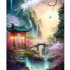 Рамка «сделай сам», картина по номерам для взрослых, горный водопад, пейзаж, ручная роспись, картина с номерами для украшения дома 40x50