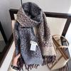 Korean Version 2023 New Contrasting Color Scarf, Gradient Color Thickened Winter Scarf