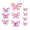 48Pcs Purple Butterfly Cake Decoration Colorful 3D Butterflies Cupcake Toppers For Birthday Wedding Butterfly Cake Decor Supply