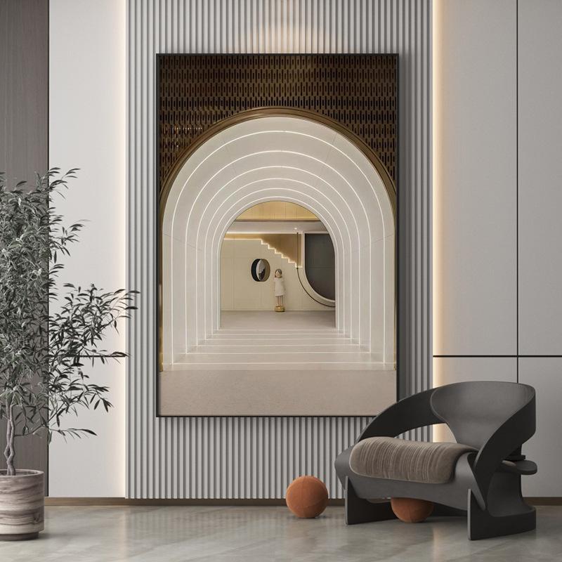 Пейзаж Здание Холст Картина Настенное Искусство Геометрическая Архитектура Пространство Проход Постеры и Принты для Декора Гостиной Коридора