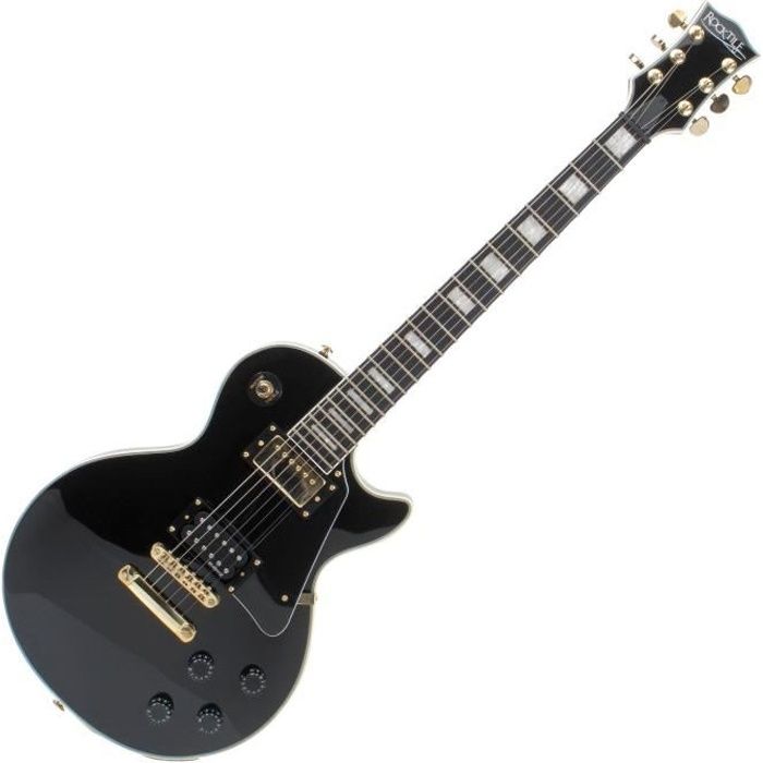 Guitare Électrique - Rocktile - L-200BK Deluxe - 2 Humbuckers - Touche En Tulipier - Table En Acajou