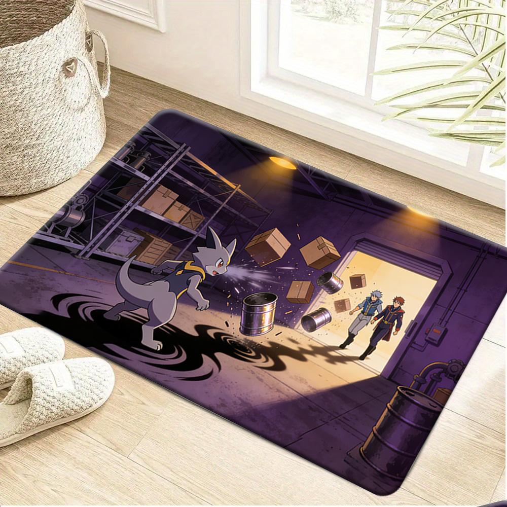 Charizard Fire Print Non-Slip Doormat, Absorbent Soft Floor Mat for Home Entrance Bathroom Decor