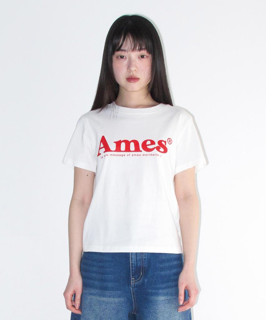 AMES-WORLDWIDE Базовая футболка с логотипом Белая
