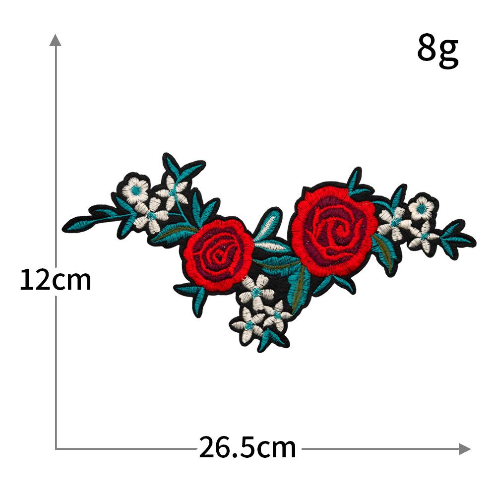 Large Rose Flower Pair Boutique Embroidery Cloth Sticker Chinese Style Coat Coat Clothes Embroidery Patch Diy