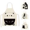 Cute Cat Pattern Apron Kitchen Baking Cooking Barbecue Apron for Adults and Children Anti-fouling Cleaning Accessories