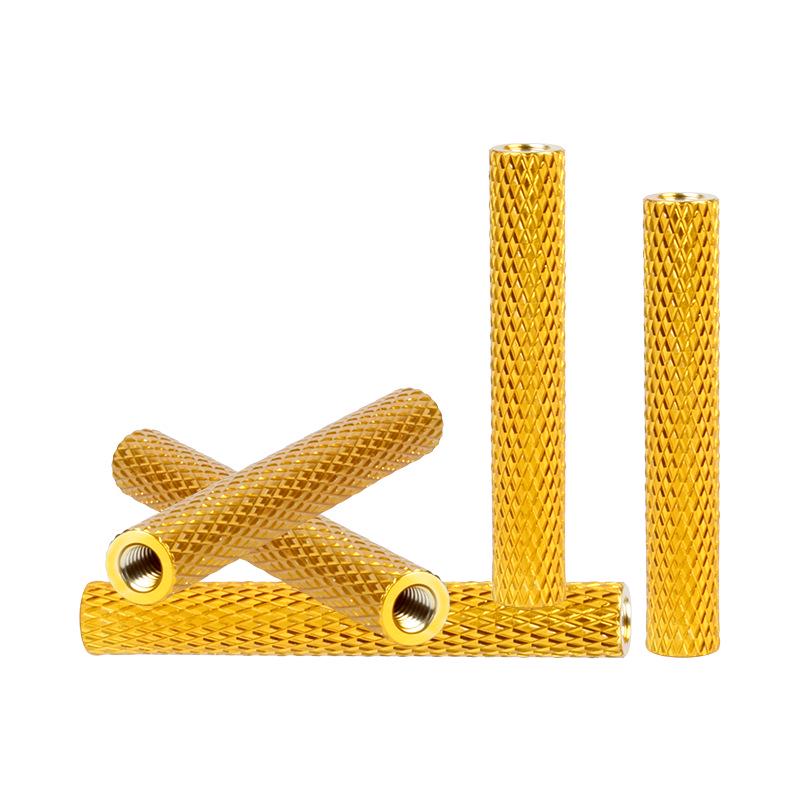 Gold M3 Aluminum Standoffs for Drones - Knurled Threaded Support Rods