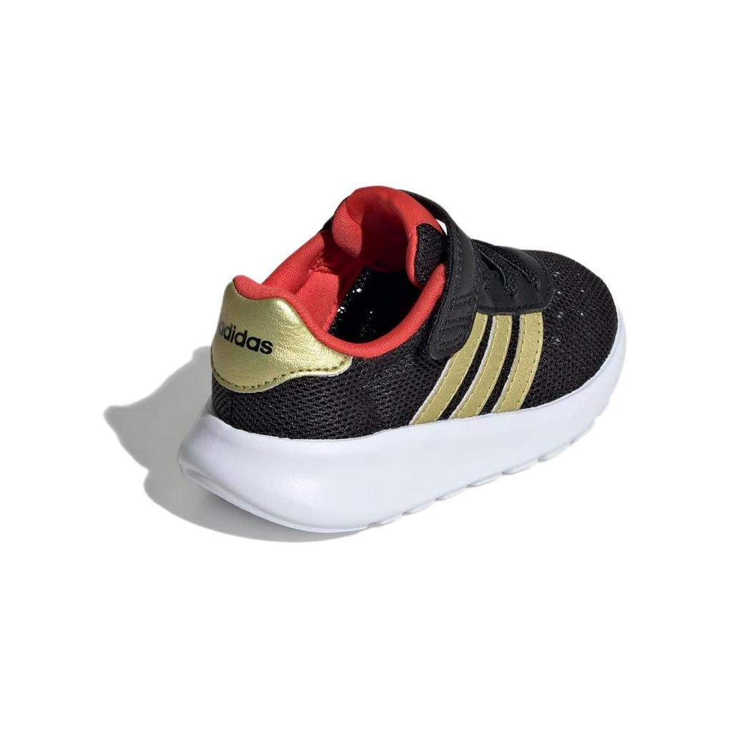 Adidas Neo Lite Racer 3.0 Ткань из синтетической кожи Удобные Нескользящие Износостойкие Низкие Кроссовки для ходьбы Детская обувь Черный Золотой Красный IG8957