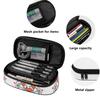 Pencil Pouch High Capacity 300D Polyester Zip Around Closure with Mesh Pocket Removable Divider and Pen Slots for School and Study